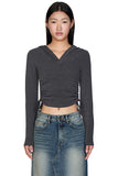 Evil Shirring Cropped Hoodie