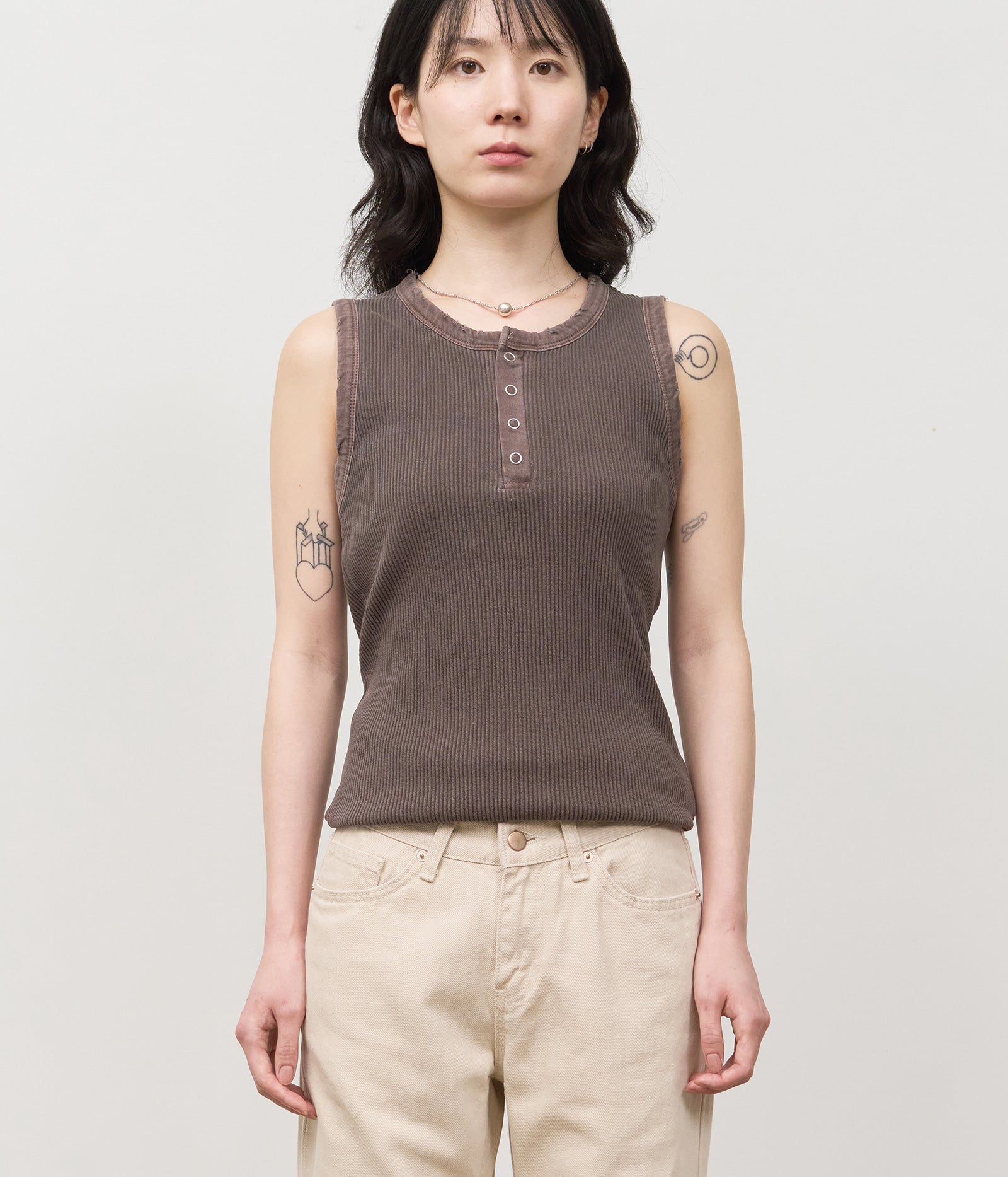 【HI FI FNK】Mile Pigment Henley Sleeveless HI FI FNK(ハイファイファンク) - マイルピグメントヘンリー