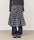 (W) Folky Checked Skirt