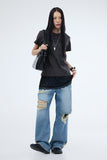 Bake Damage Washing Wide Jeans