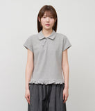(W) Union Dot Collar Top