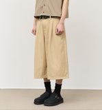 Mars Pleats Cotton Bermuda