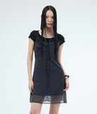 PRTN) Check Frill Bustier Short One Piece