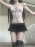 Winger Shirring Lace Skirt