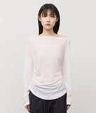 (W) Drape Hooded Top