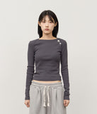 (W) Boat Shape Button Top