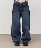 (W) Indigo Low-rise Denim