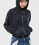 (W) Dual Dot Hooded Zip Up