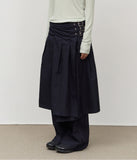 (W) Part Pin Striped Skirt Pants