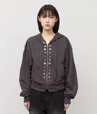 (W) Button Zip Hoodie