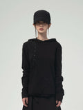 (W) AXIS LAYER BUTTON HOODIE