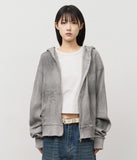 Tank Fading Waffled Zip Hoodie