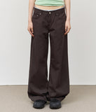 (W) Browny Lace Straight Pants