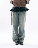 Sylva dart washed denim pants