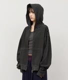 Peter Pigment Striped Zip Hoodie