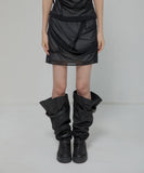 Draped Mesh Layered Mini Skirt