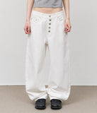 Button-fly Curved Pants