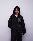 Rubber Stitch Hood Zip-Up