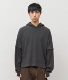 Gell Pigment Waffled Hooded Top