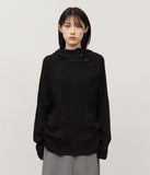 (W) Social Knitted Hoodie