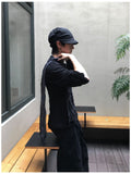 Niel Slub Roll-up Henley Neck Long Sleeve