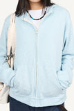 Slub Crop Hood Zip-Up
