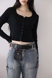 Round simple ribbed cardigan
