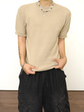 Muscle fit waffle short sleeve knit