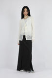 Slit fringe maxi skirt