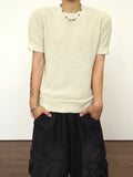Muscle fit waffle short sleeve knit