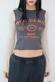 Ribbed color matching crop tee