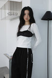 Lace string pants