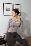 Two-way buckle eyelet tee