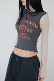 Ribbed color matching crop tee