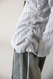 Wave hood wrap knit