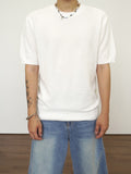 Muscle fit waffle short sleeve knit
