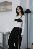 Lace string pants