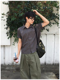 Fit Cation Crop Dyeing Short Sleeve Shirt