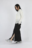Slit fringe maxi skirt