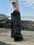 Moss Washed Buckle Wide Pants