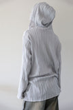 Wave hood wrap knit