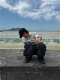Moss Washed Buckle Wide Pants