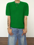 Muscle fit waffle short sleeve knit