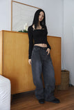 Stripe washed denim