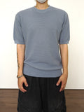 Muscle fit waffle short sleeve knit