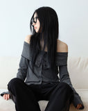 Straight button off shoulder