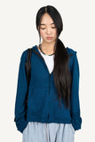 Slub Crop Hood Zip-Up