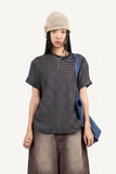 Striped pocket short-sleeve T-shirt