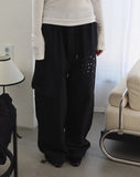 Studded pier wide pants