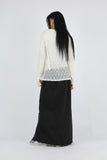 Slit fringe maxi skirt